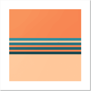 Line Design - Orange and Teal Posters and Art